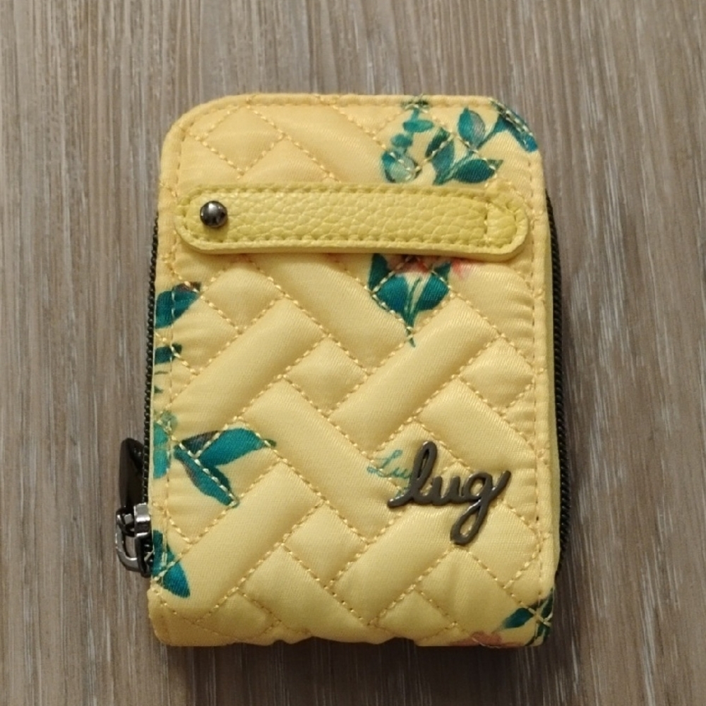 Lug Yellow Quilted Wallet with Floral Design